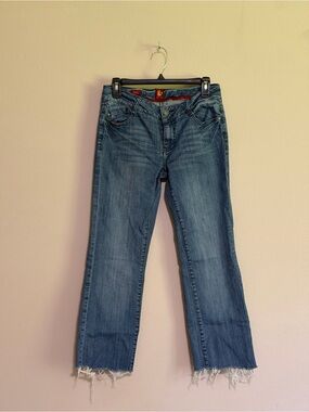 Vintage Sasson Jeans Women's Medium Boogie Boot Denim with Frayed Cut Off Hem